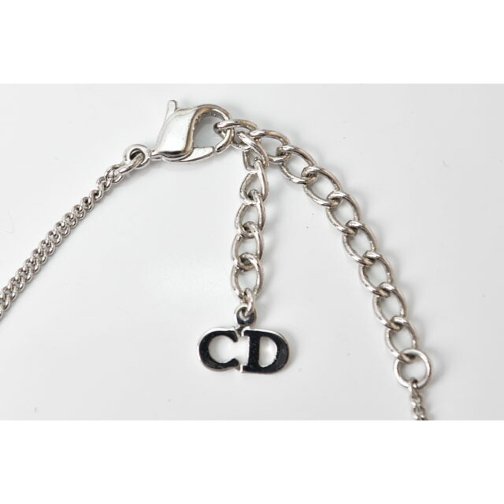 Christian Dior Dior Logo Silver Rhinestone Necklace - Picture 4 of 6